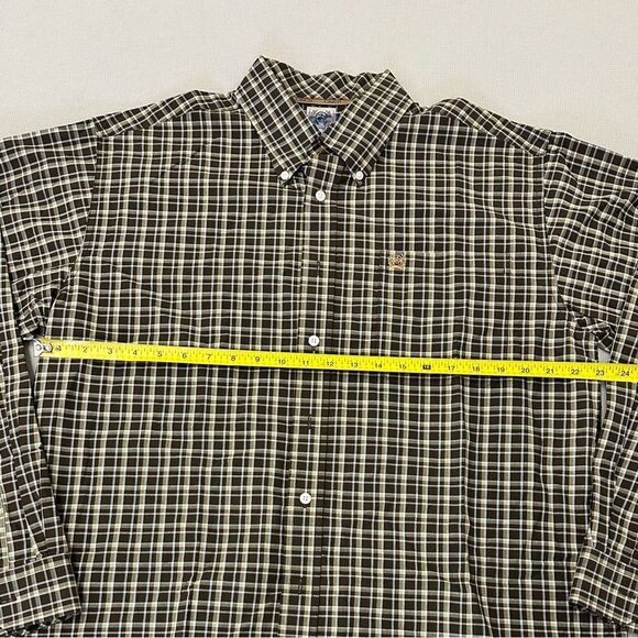 Cinch Casual Brown and White Button Down Shirt - Picture 4 of 5